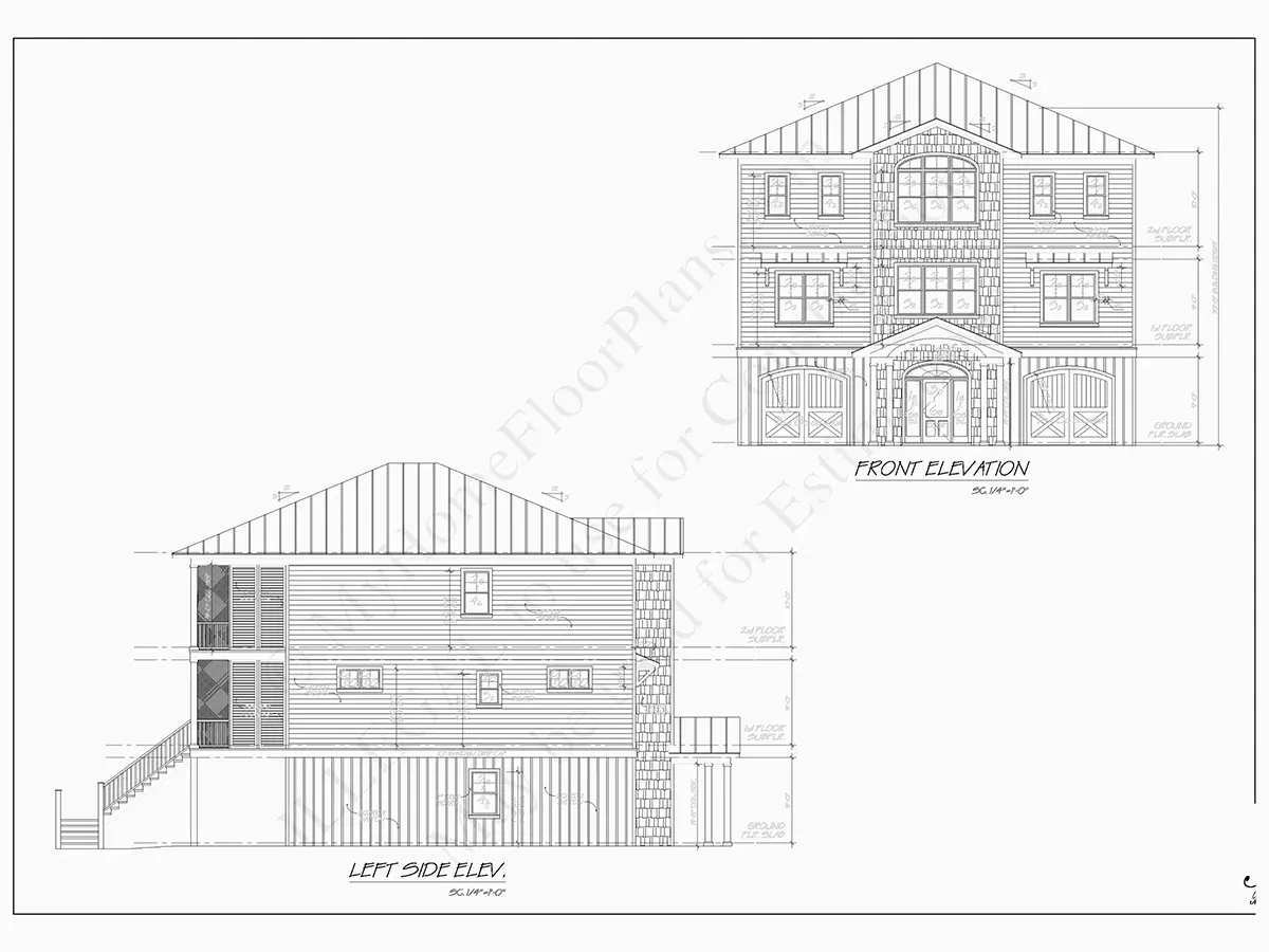 Trijų aukštų namo projektas 336 m²: 4 Miegamieji, 5 Vonios, Atvira virtuvė, Garažas