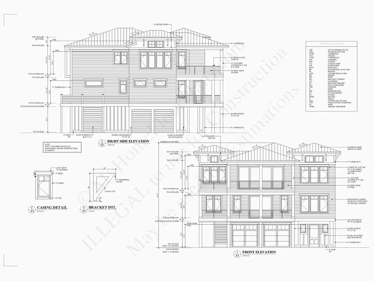 Trijų aukštų namo projektas 333 m²: 4 Miegamieji, Darbo kambarys, 5 Vonios, Atvira virtuvė, Garažas