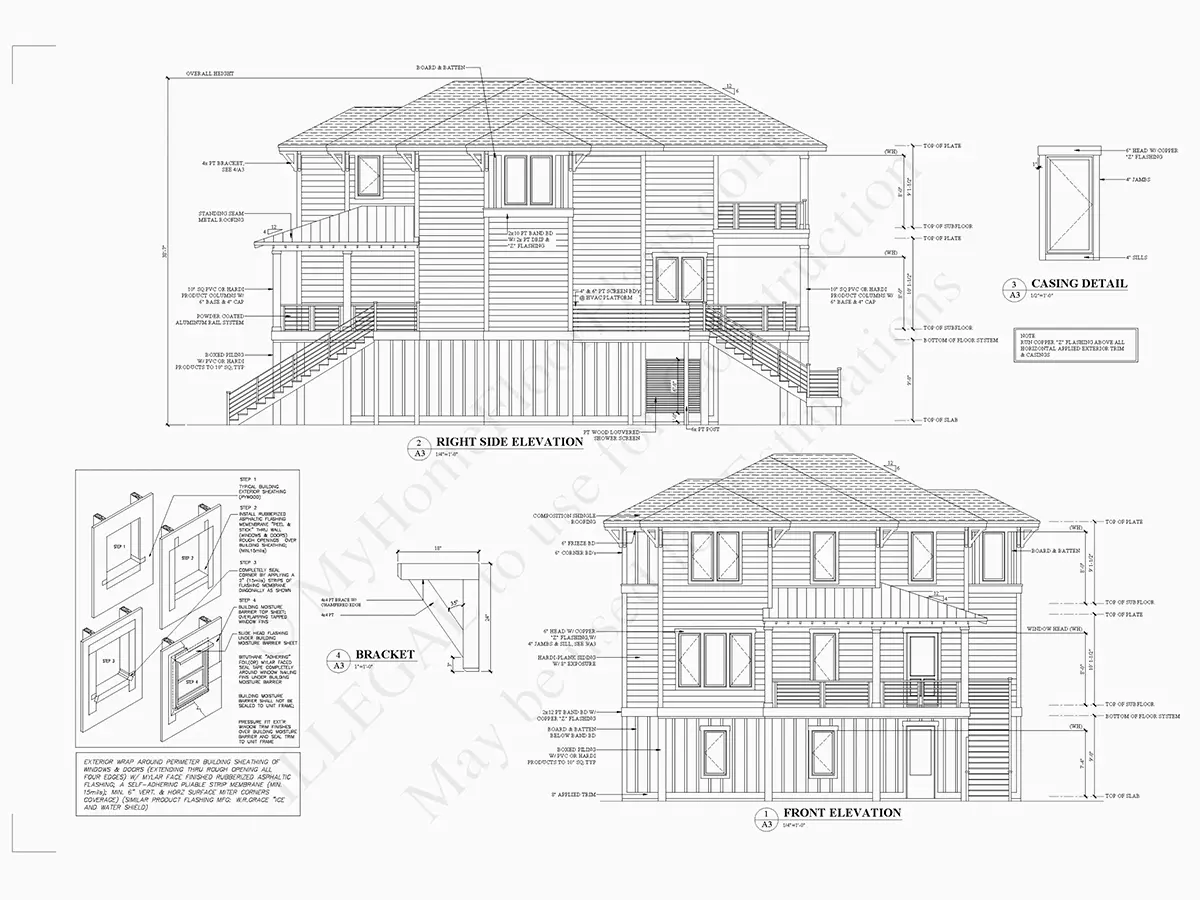 Trijų aukštų namo projektas 318 m²: 4 Miegamieji, 4 Vonios, Atvira virtuvė, Garažas