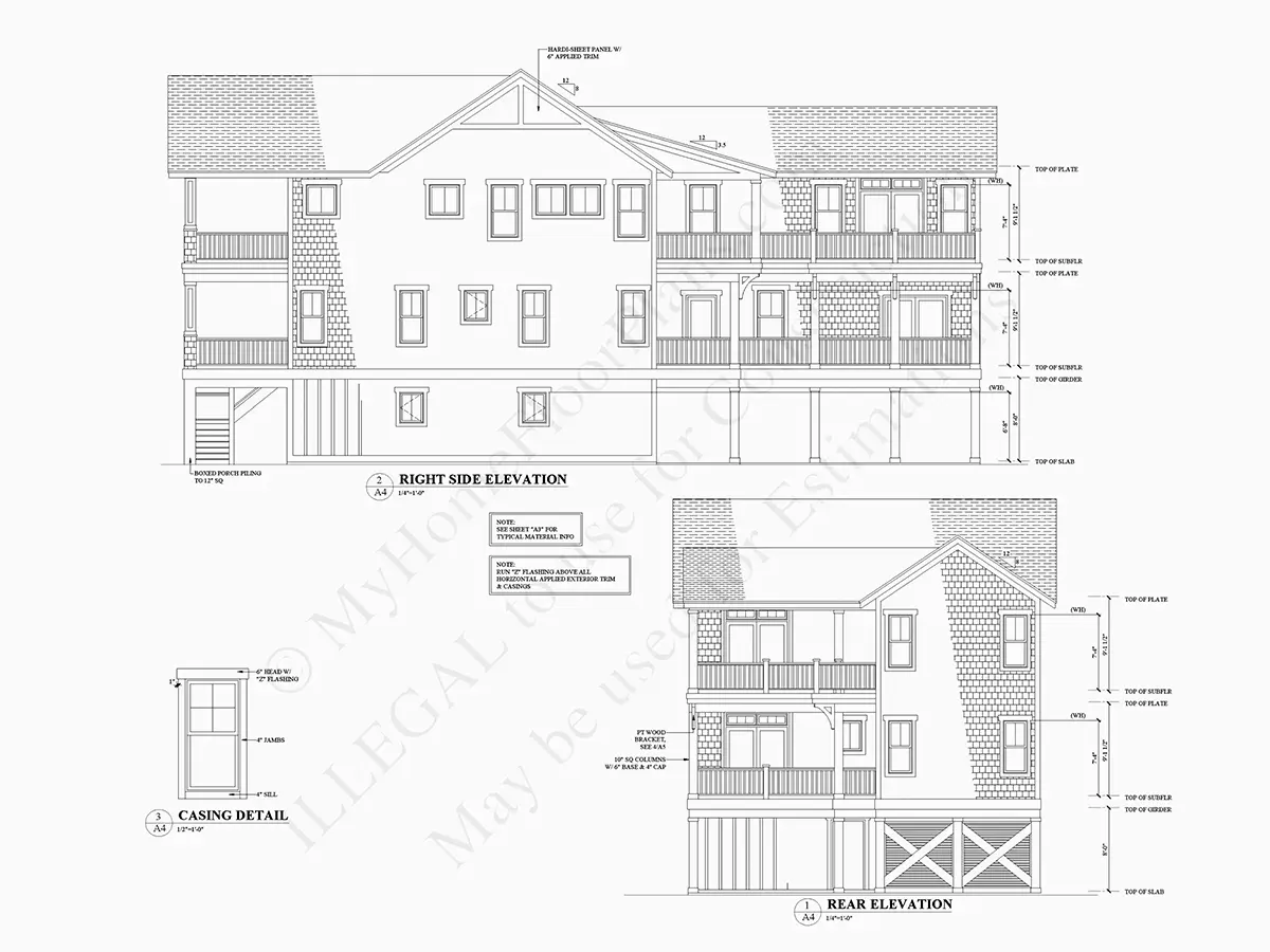 Trijų aukštų namo projektas 335 m²: 5 Miegamieji, 6 Vonios, Atvira virtuvė, Garažas