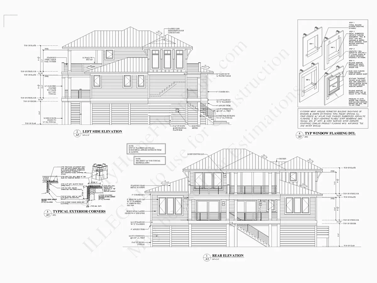 Trijų aukštų namo projektas 285 m²: 4 Miegamieji, 5 Vonios, Atvira virtuvė, Garažas