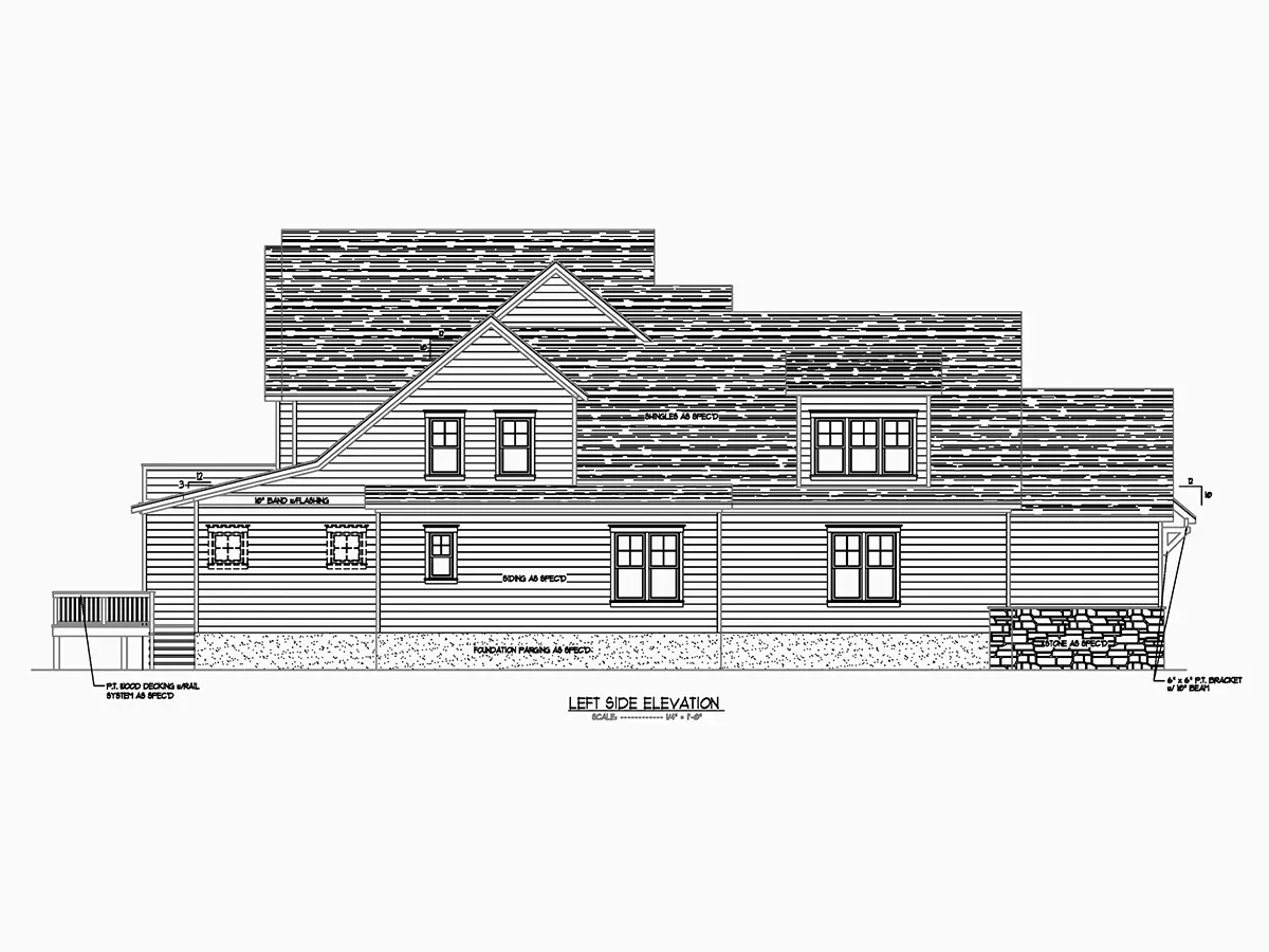 Namo projektas su mansarda 403 m²: 3 Miegamieji, Darbo kambarys, 5 Vonios, Atvira virtuvė, Garažas