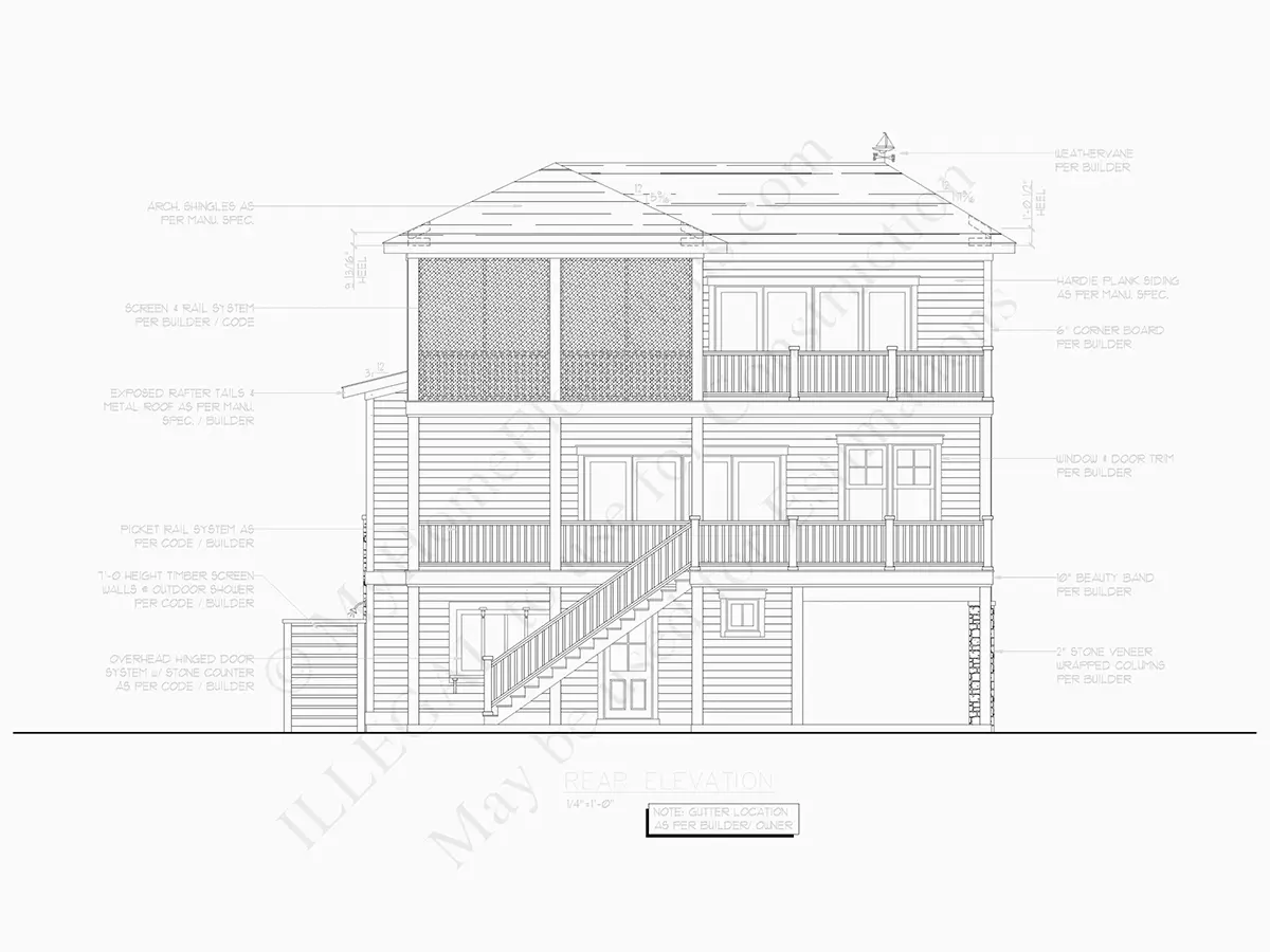 Trijų aukštų namo projektas 255 m²: 4 Miegamieji, 5 Vonios, Atvira virtuvė, Garažas