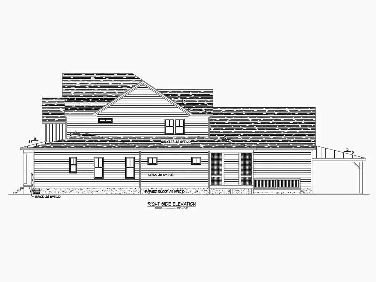 Dviejų aukštų namo projektas 375 m²: 4 Miegamieji, Darbo kambarys, 6 Vonios, Atvira virtuvė, Garažas