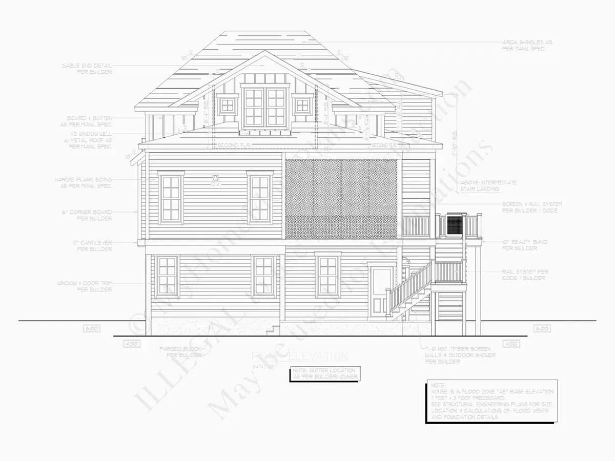 Trijų aukštų namo projektas 203 m²: 3 Miegamieji, 2 Vonios, Atvira virtuvė, Garažas