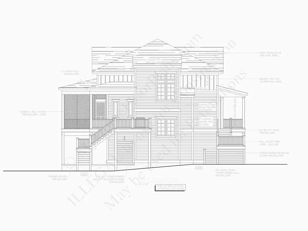 Trijų aukštų namo projektas 203 m²: 3 Miegamieji, 2 Vonios, Atvira virtuvė, Garažas
