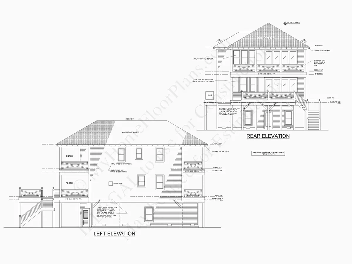 Trijų aukštų namo projektas 218 m²: 4 Miegamieji, 4 Vonios, Atvira virtuvė, Garažas