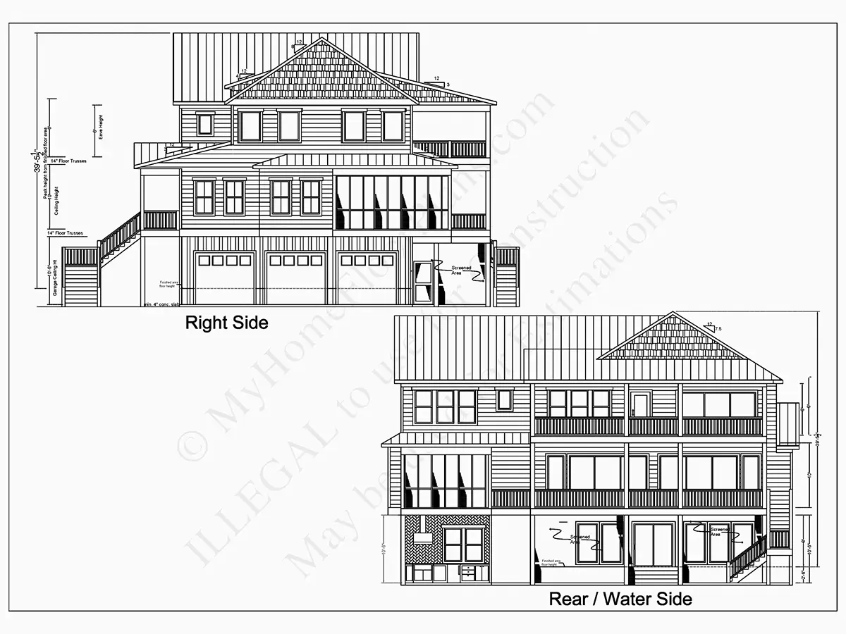 Trijų aukštų namo projektas 378 m²: 5 Miegamieji, Darbo kambarys, 6 Vonios, Atvira virtuvė, Garažas