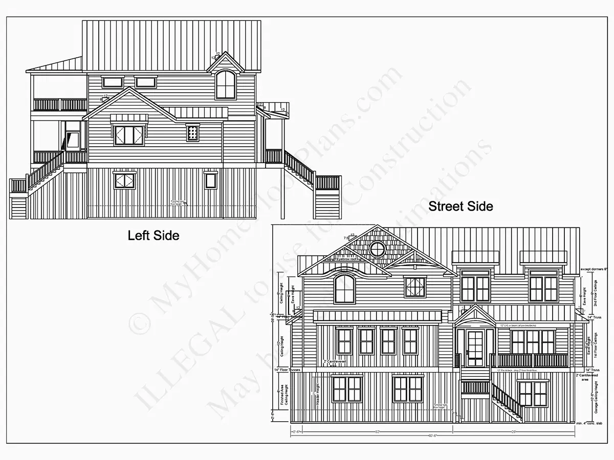 Trijų aukštų namo projektas 378 m²: 5 Miegamieji, Darbo kambarys, 6 Vonios, Atvira virtuvė, Garažas