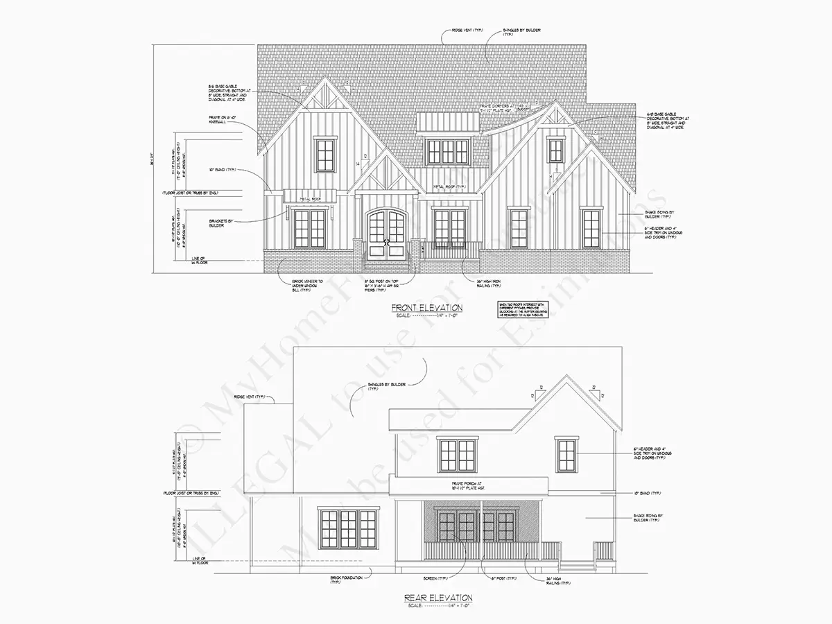 Namo projektas su mansarda 425 m²: 4 Miegamieji, 4 Vonios, Atvira virtuvė, Garažas