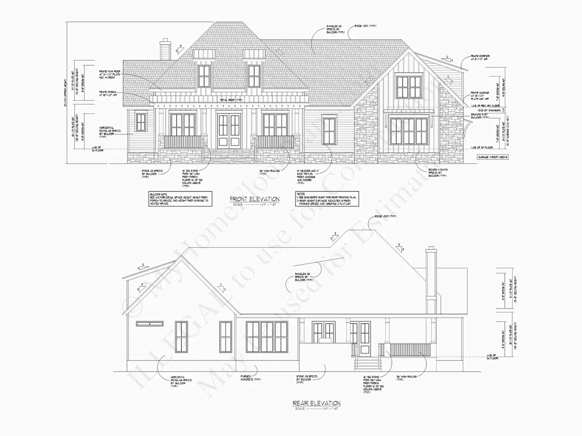 Namo projektas su mansarda 317 m²: 4 Miegamieji, Darbo kambarys, 4 Vonios, Atvira virtuvė, Garažas