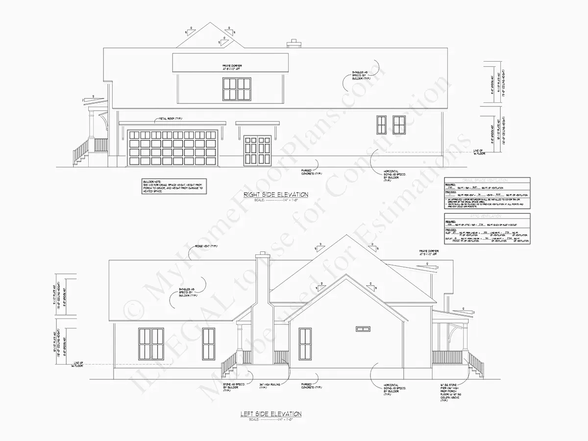 Namo projektas su mansarda 317 m²: 4 Miegamieji, Darbo kambarys, 4 Vonios, Atvira virtuvė, Garažas