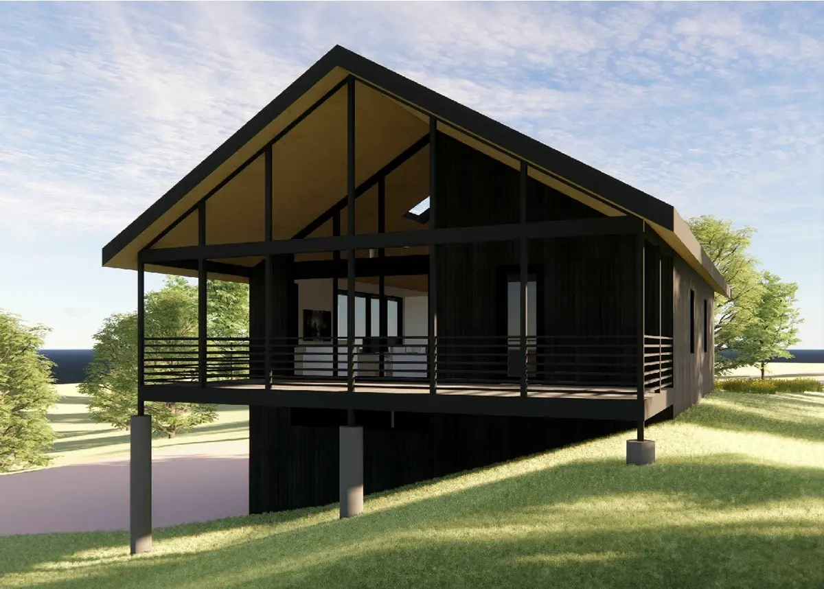 Pagrindiniai vaizdai 5 – Dviejų aukštų namo projektas 113 m²: 2 Miegamieji, 2 Vonios, Atvira virtuvė, Garažas — 65832R