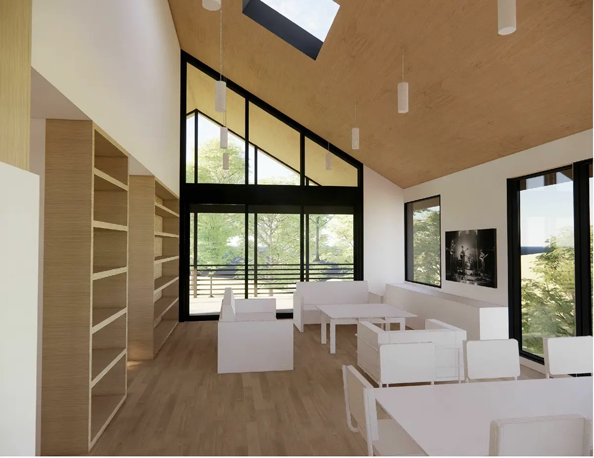 Interjeras 8 – Dviejų aukštų namo projektas 113 m²: 2 Miegamieji, 2 Vonios, Atvira virtuvė, Garažas — 65832R