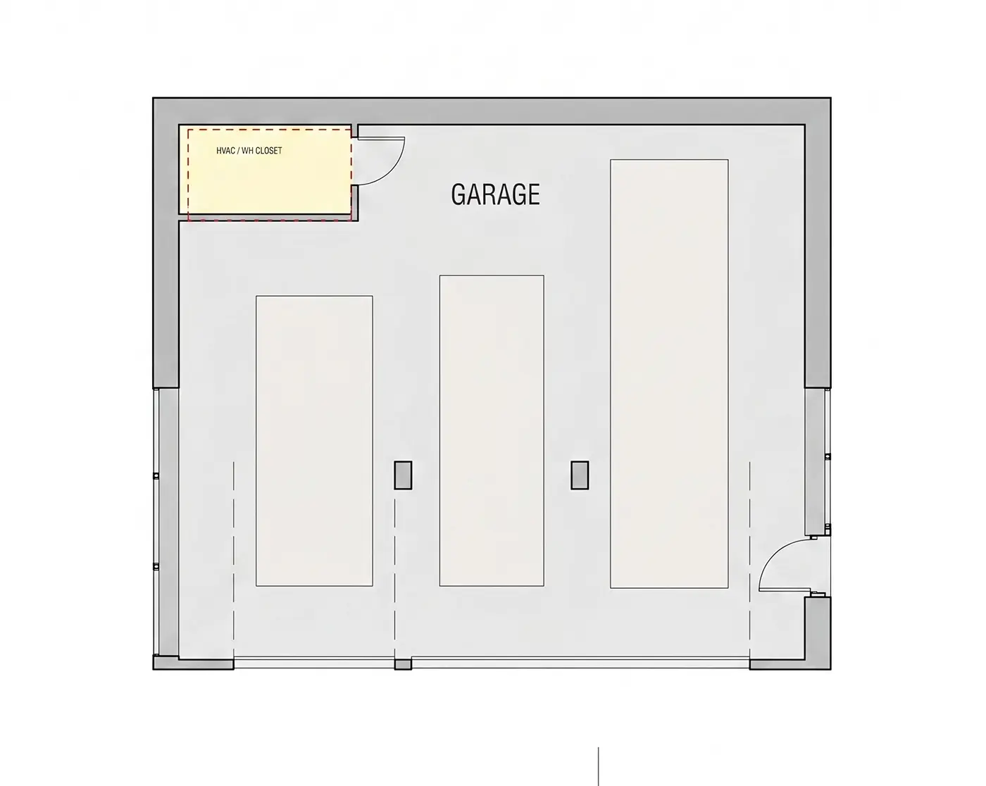 Pirmas Aukštas 10 – Dviejų aukštų namo projektas 113 m²: 2 Miegamieji, 2 Vonios, Atvira virtuvė, Garažas — 65832R