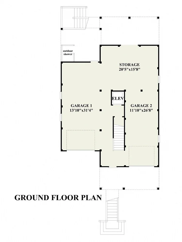 Rūsys 6 – Trijų aukštų namo projektas 318 m²: 4 Miegamieji, 4 Vonios, Atvira virtuvė, Garažas — 35755R