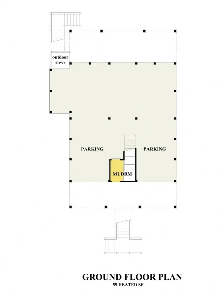 Rūsys 7 – Trijų aukštų namo projektas 206 m²: 4 Miegamieji, 3 Vonios, Atvira virtuvė, Garažas — 22659R