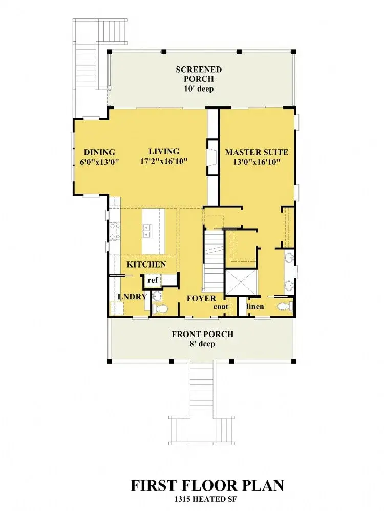 Pirmas Aukštas 8 – Trijų aukštų namo projektas 206 m²: 4 Miegamieji, 3 Vonios, Atvira virtuvė, Garažas — 22659R