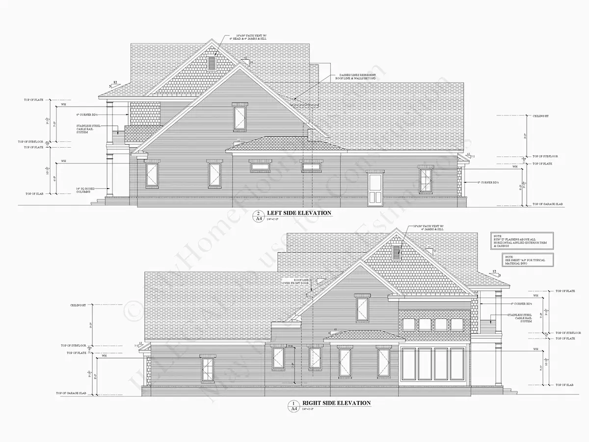 Fasadai 8 – Namo projektas su mansarda 480 m²: 4 Miegamieji, Darbo kambarys, 7 Vonios, Atvira virtuvė, Garažas — 22786R