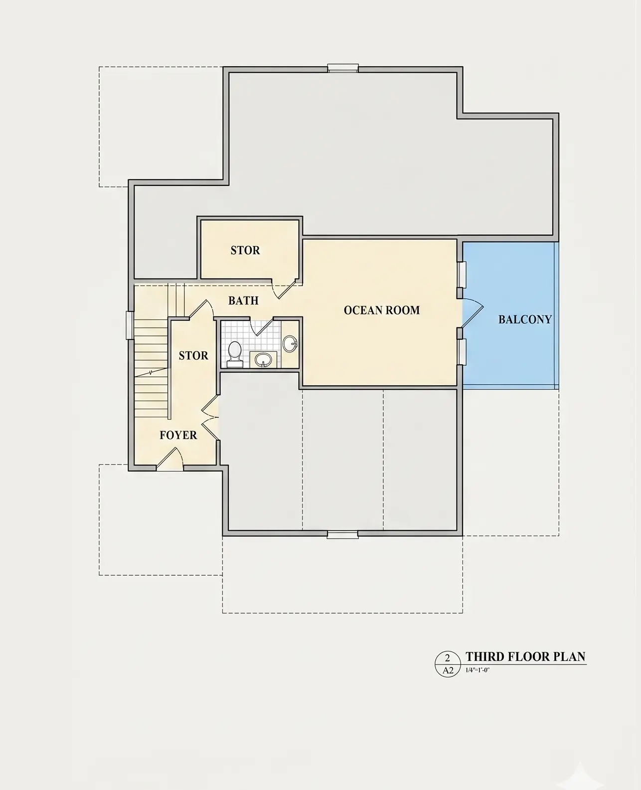 Trečias Aukštas 10 – Trijų aukštų namo projektas 379 m²: 3 Miegamieji, Darbo kambarys, 6 Vonios, Atvira virtuvė, Garažas — 85789R