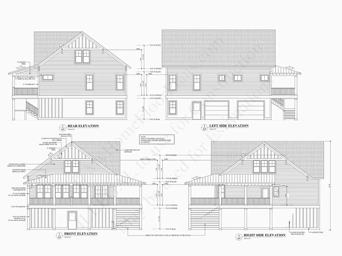 Fasadai 7 – Trijų aukštų namo projektas 190 m²: 3 Miegamieji, 3 Vonios, Atvira virtuvė, Garažas — 43809R