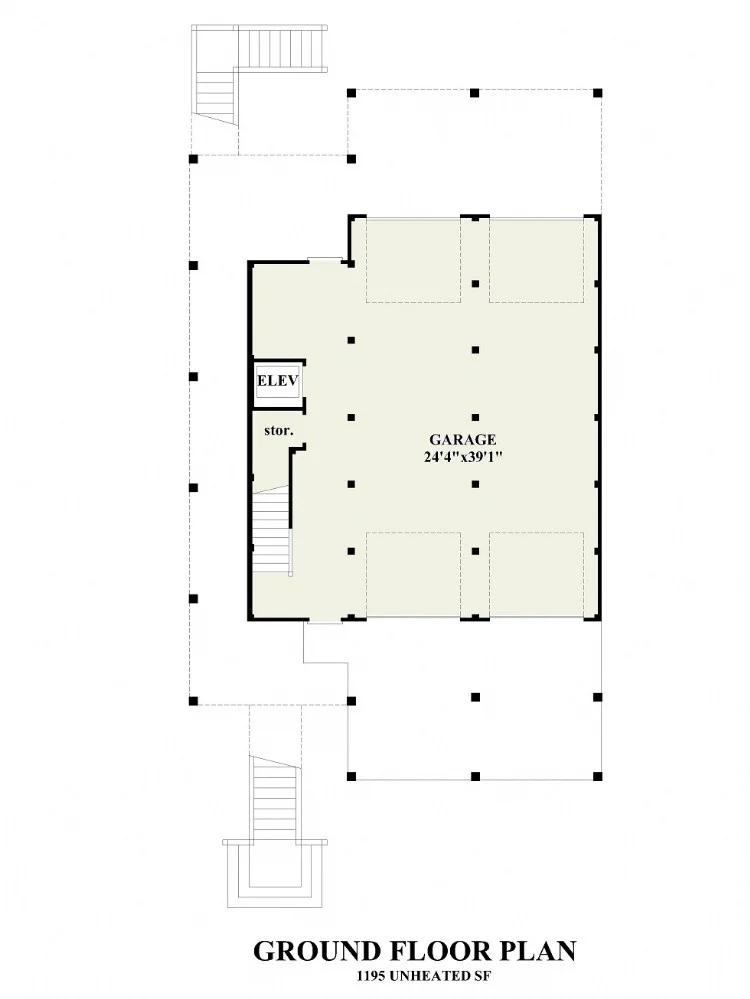 Rūsys 13 – Trijų aukštų namo projektas 279 m²: 4 Miegamieji, Darbo kambarys, 5 Vonios, Atvira virtuvė, Garažas — 21358R