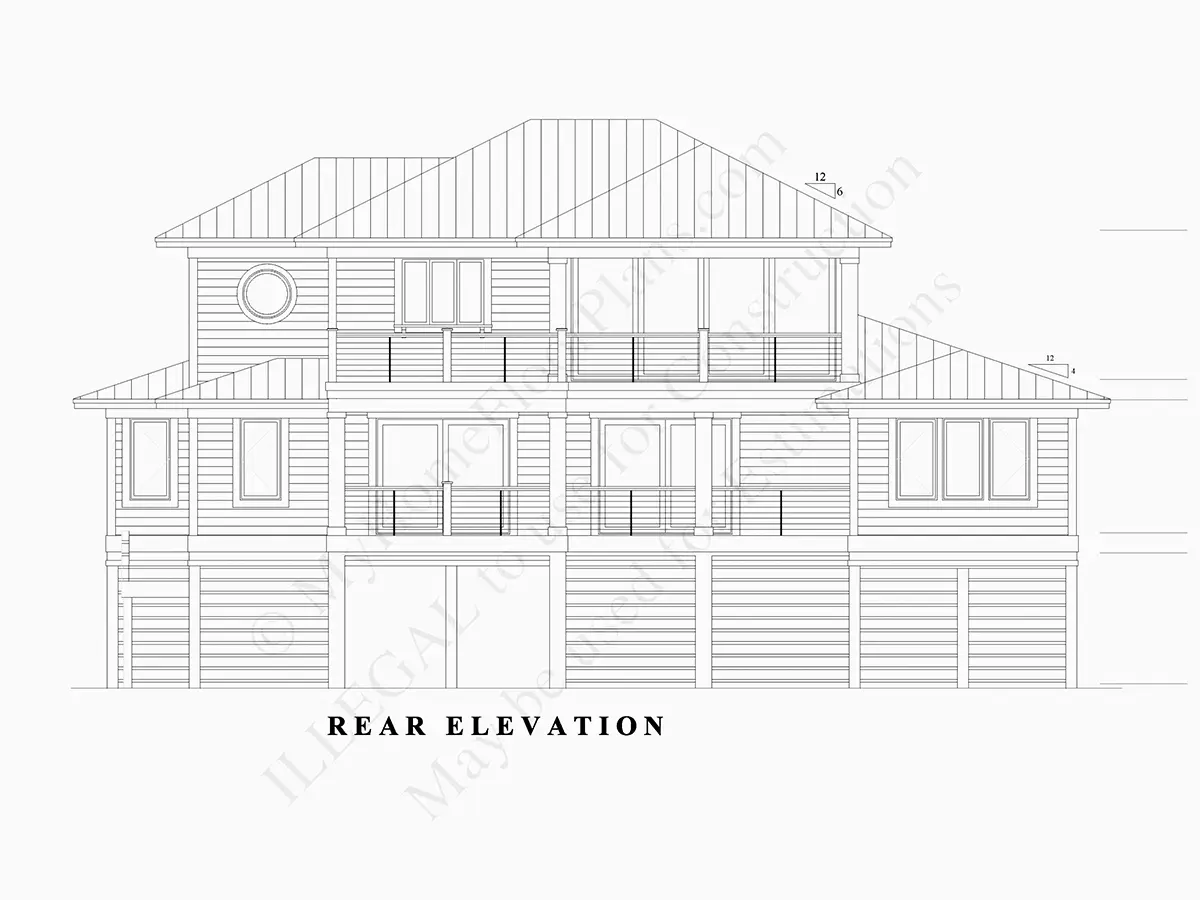 Fasadai 17 – Trijų aukštų namo projektas 301 m²: 4 Miegamieji, 4 Vonios, Atvira virtuvė, Garažas — 87724R