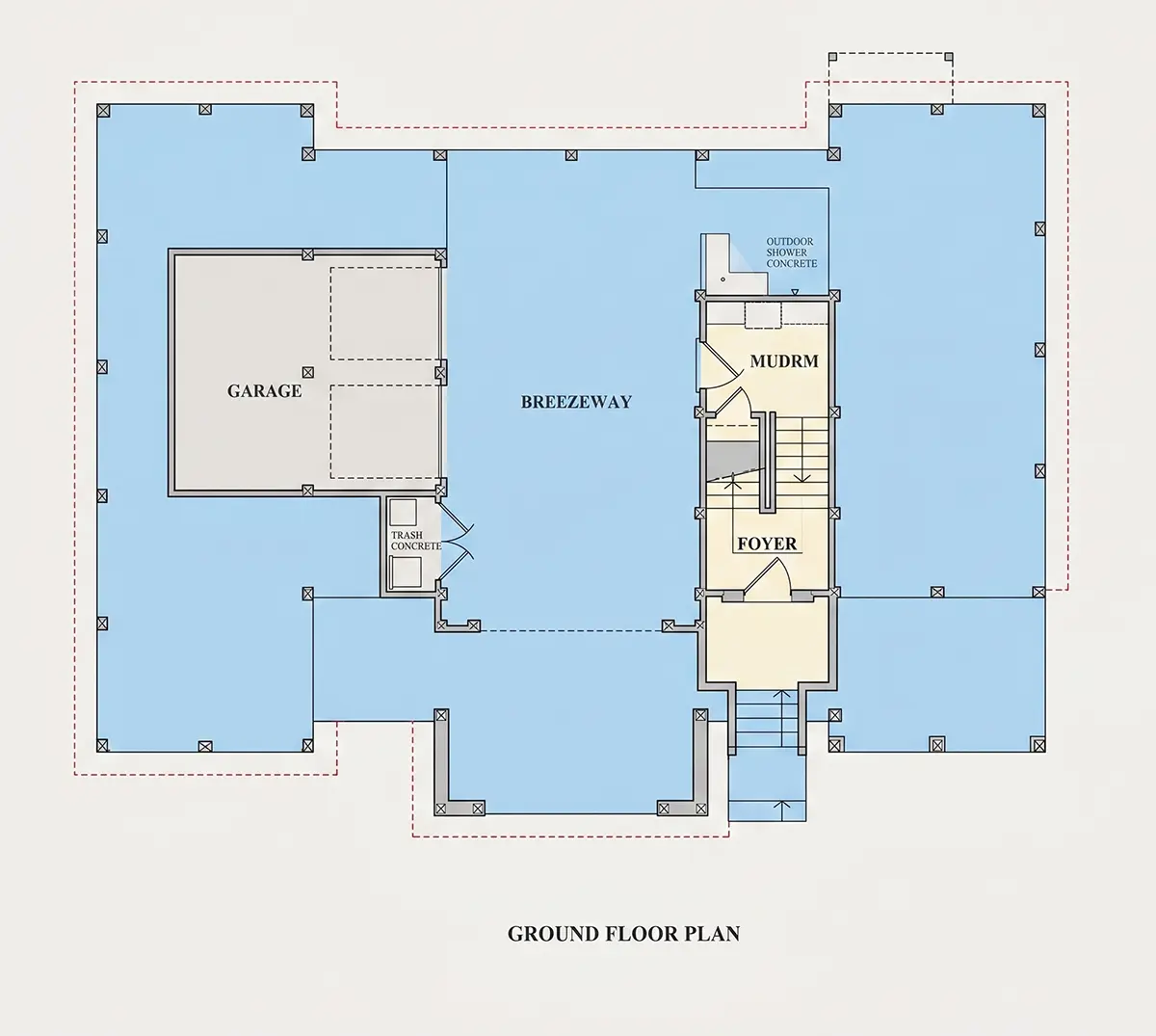 Rūsys 6 – Trijų aukštų namo projektas 275 m²: 3 Miegamieji, 3 Vonios, Atvira virtuvė, Garažas — 92647R