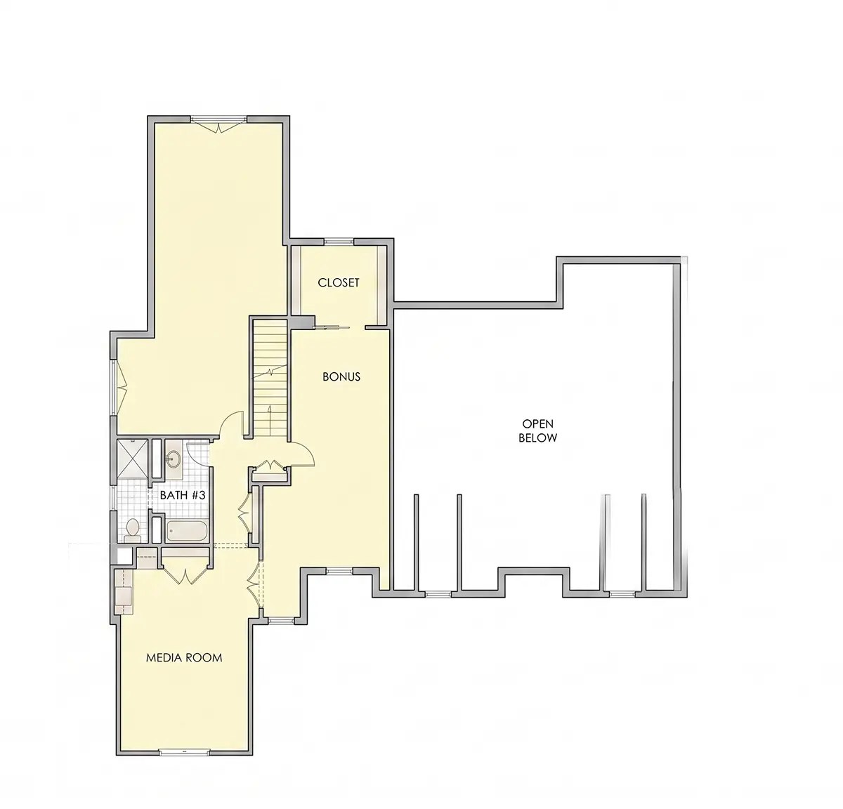 Antras Aukštas 13 – Namo projektas su mansarda 271 m²: 3 Miegamieji, 4 Vonios, Atvira virtuvė, Garažas — 35545R
