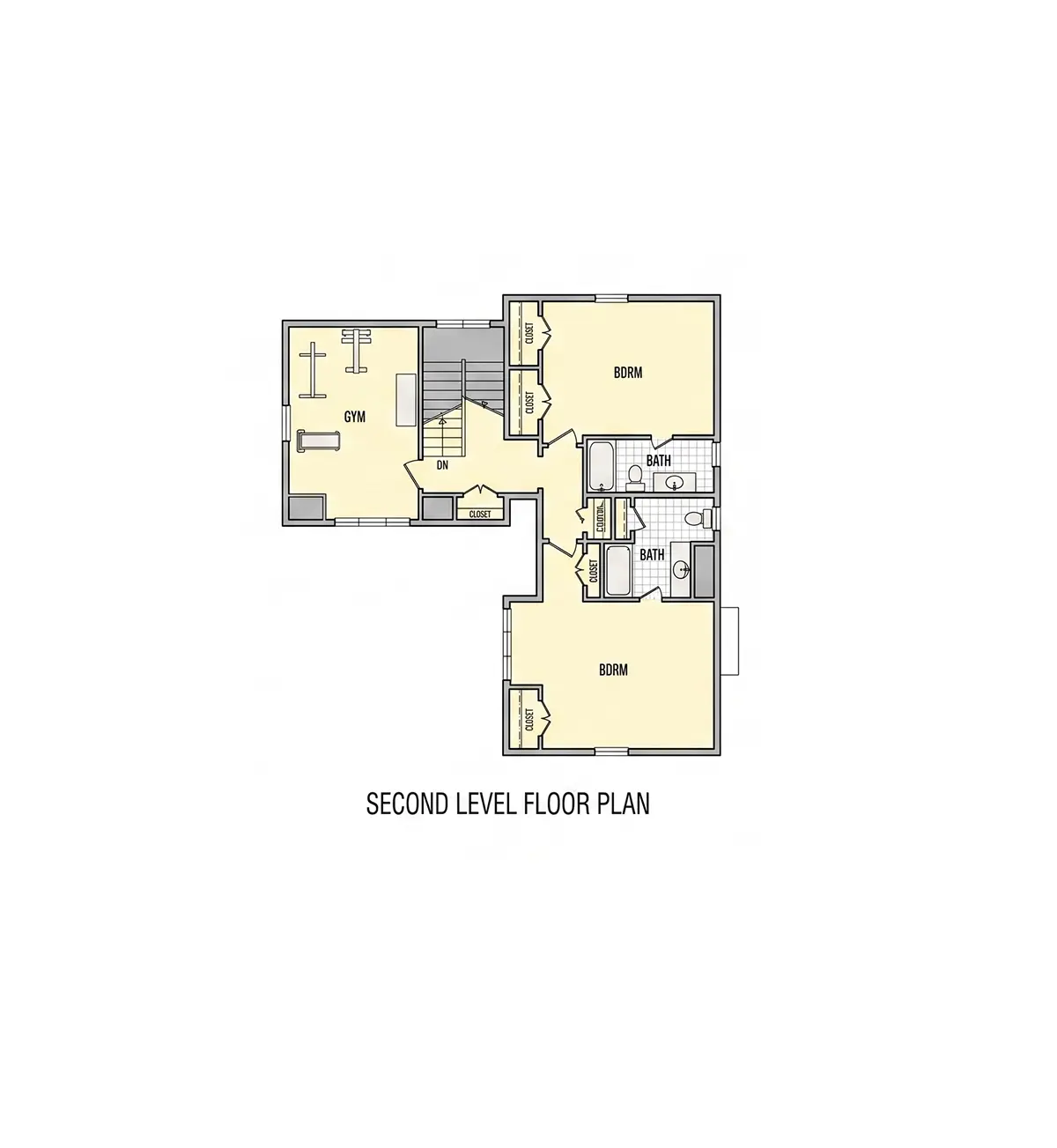 Antras Aukštas 9 – Dviejų aukštų namo projektas 275 m²: 3 Miegamieji, Darbo kambarys, 5 Vonios, Atvira virtuvė, Garažas — 85873R