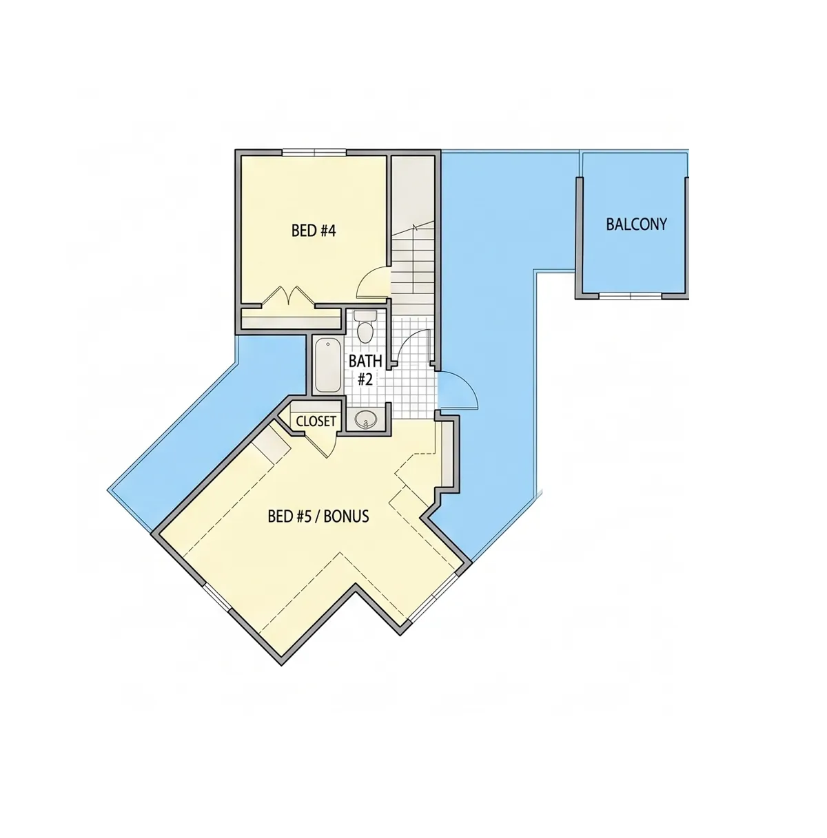 Antras Aukštas 7 – Namo projektas su mansarda 263 m²: 4 Miegamieji, 4 Vonios, Atvira virtuvė, Garažas — 44273R