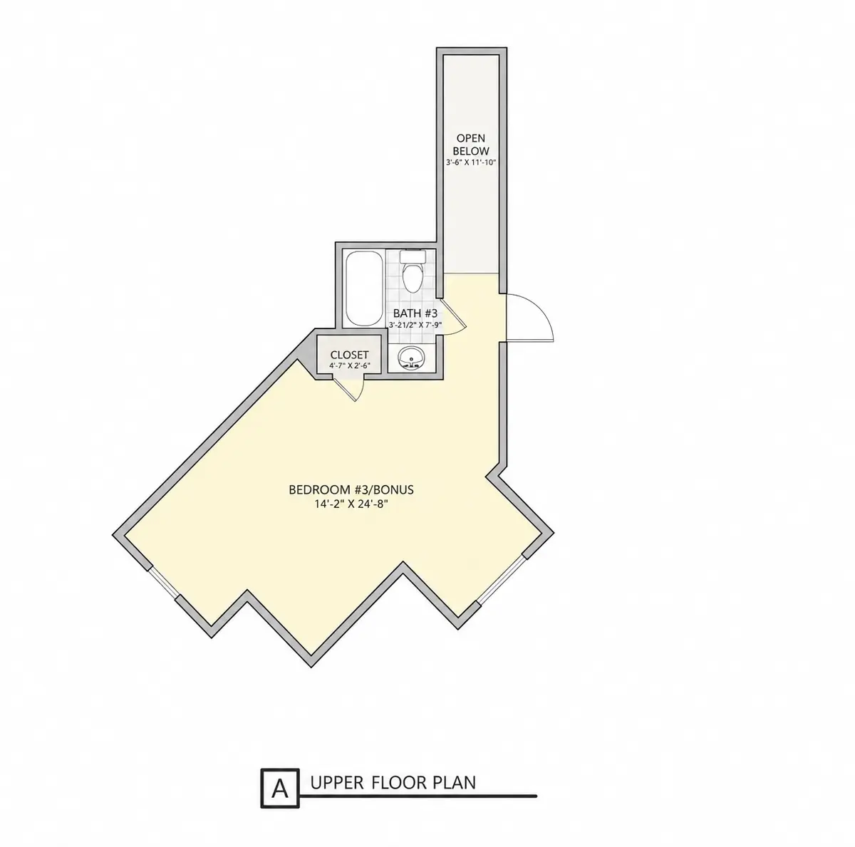 Antras Aukštas 1 – Namo projektas su mansarda 270 m²: 3 Miegamieji, Darbo kambarys, 4 Vonios, Atvira virtuvė, Garažas — 39461R