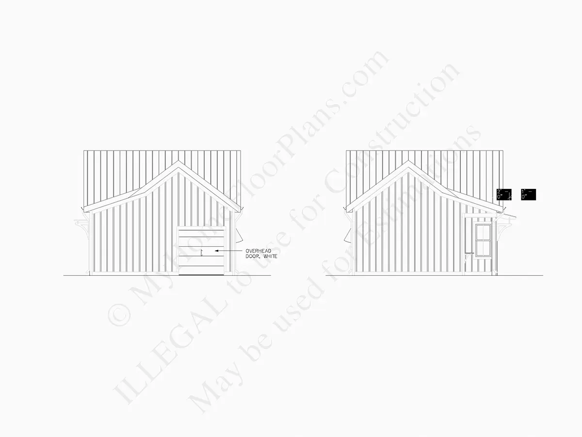 Fasadai 6 – Vieno aukšto namo projektas 109 m²: 1 Miegamieji, 1 Vonios, Atvira virtuvė, Garažas — 82483R