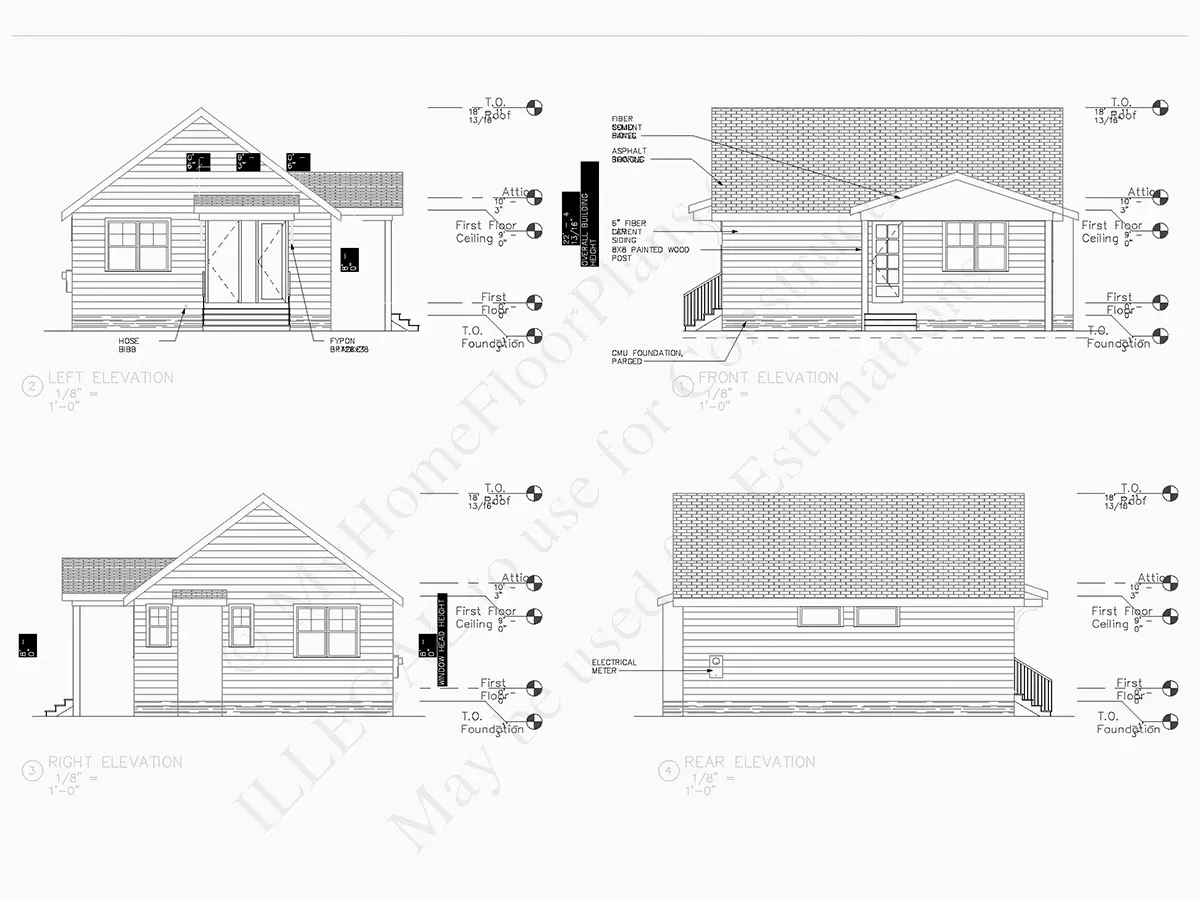 Fasadai 5 – Vieno aukšto namo projektas 70 m²: 2 Miegamieji, 2 Vonios, Atvira virtuvė, be Garažo — 10449R