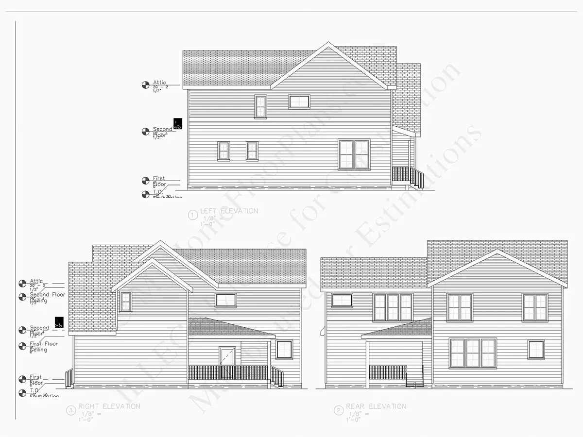 Fasadai 7 – Dviejų aukštų namo projektas 246 m²: 4 Miegamieji, Darbo kambarys, 4 Vonios, Atvira virtuvė, Garažas — 14228R