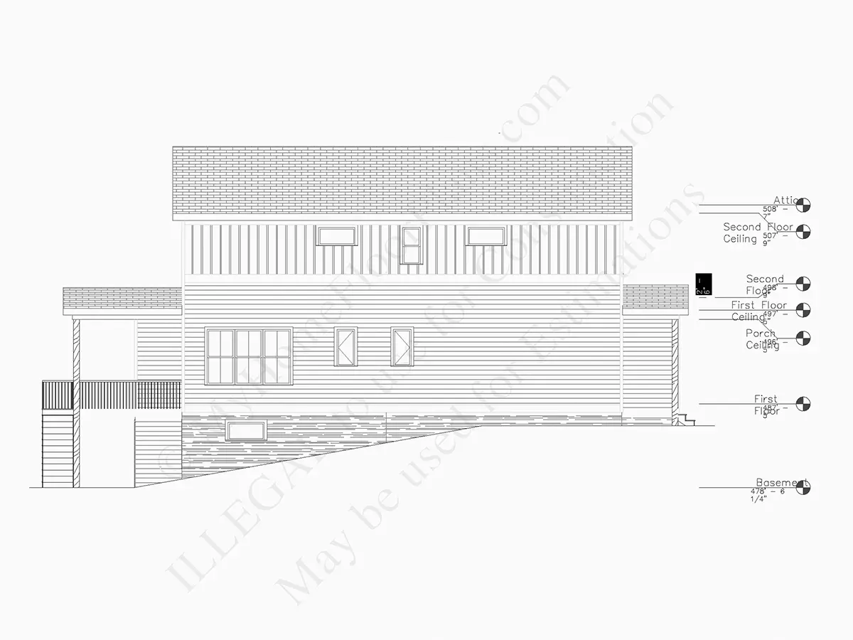 Fasadai 7 – Dviejų aukštų namo projektas + rūsiu 274 m²: 4 Miegamieji, Darbo kambarys, 4 Vonios, Atvira virtuvė, Garažas — 57702R