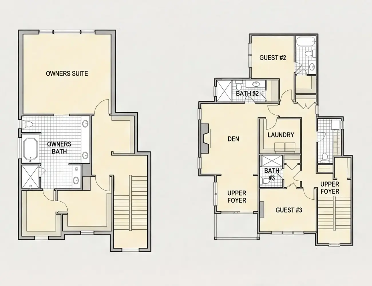 Antras Aukštas 10 – Trijų aukštų namo projektas 282 m²: 3 Miegamieji, Darbo kambarys, 5 Vonios, Atvira virtuvė, Garažas — 55837R