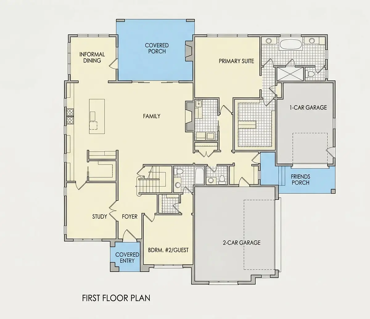 Pirmas Aukštas 8 – Namo projektas su mansarda 379 m²: 4 Miegamieji, Darbo kambarys, 6 Vonios, Atvira virtuvė, Garažas — 15265R