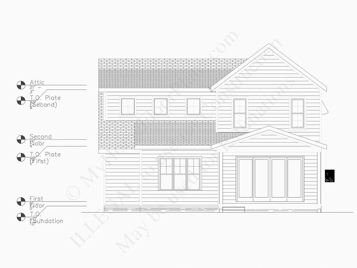 Fasadai 7 – Dviejų aukštų namo projektas 240 m²: 3 Miegamieji, Darbo kambarys, 3 Vonios, Atvira virtuvė, Garažas — 94159R
