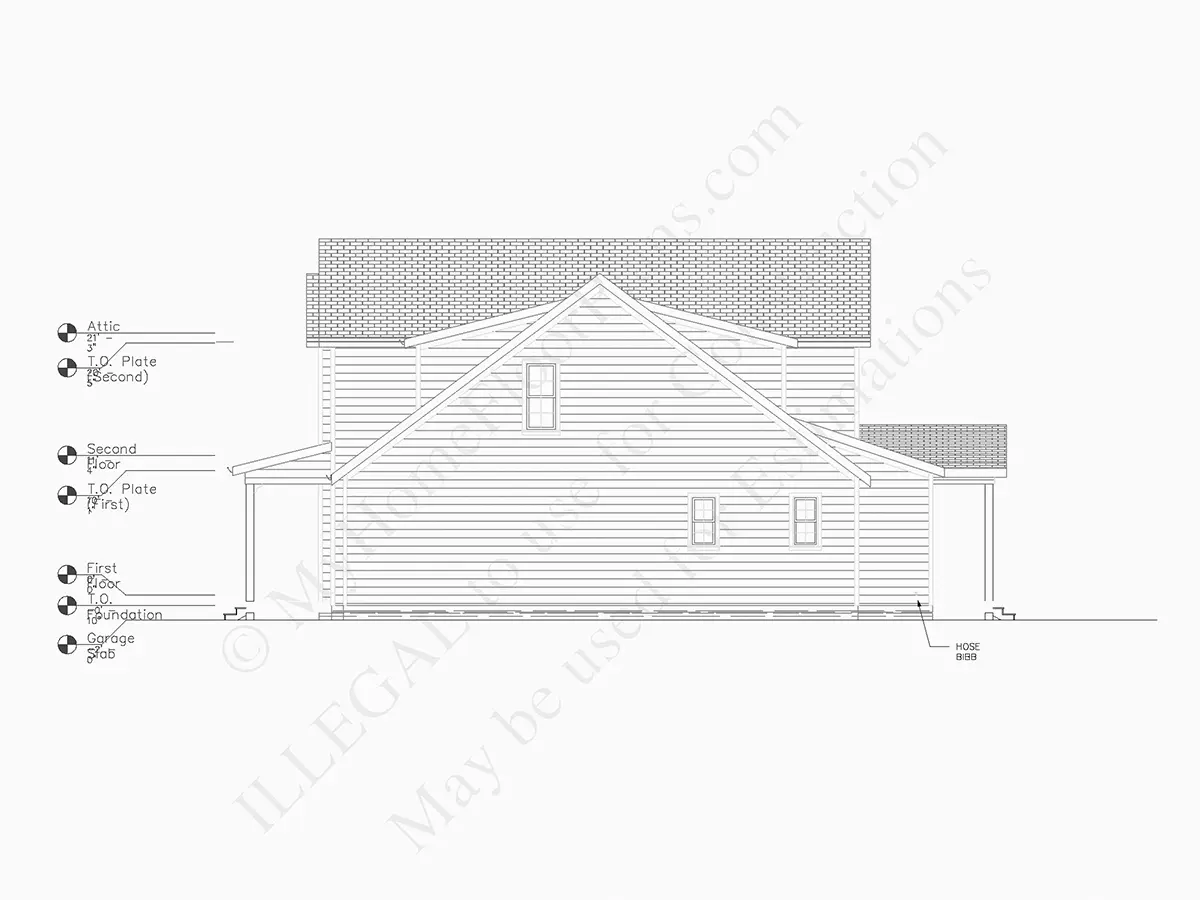Fasadai 6 – Dviejų aukštų namo projektas 240 m²: 3 Miegamieji, Darbo kambarys, 3 Vonios, Atvira virtuvė, Garažas — 94159R