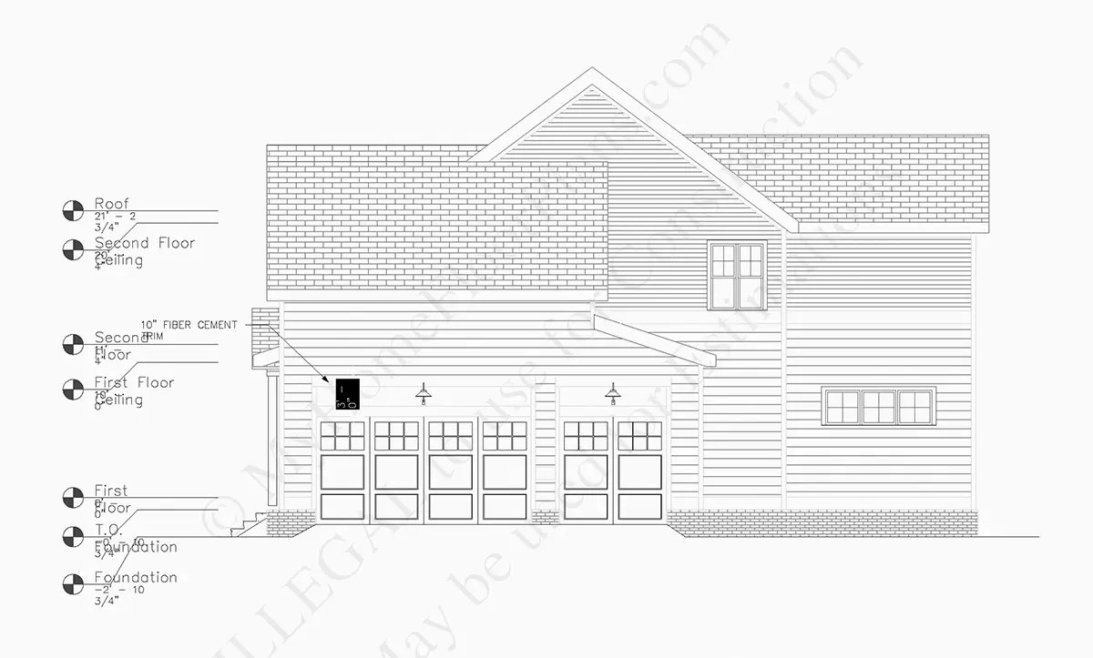 Fasadai 7 – Dviejų aukštų namo projektas 356 m²: 4 Miegamieji, 4 Vonios, Atvira virtuvė, Garažas — 13464R