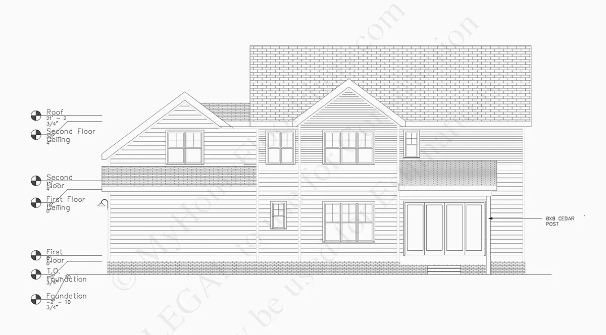 Fasadai 8 – Dviejų aukštų namo projektas 356 m²: 4 Miegamieji, 4 Vonios, Atvira virtuvė, Garažas — 13464R