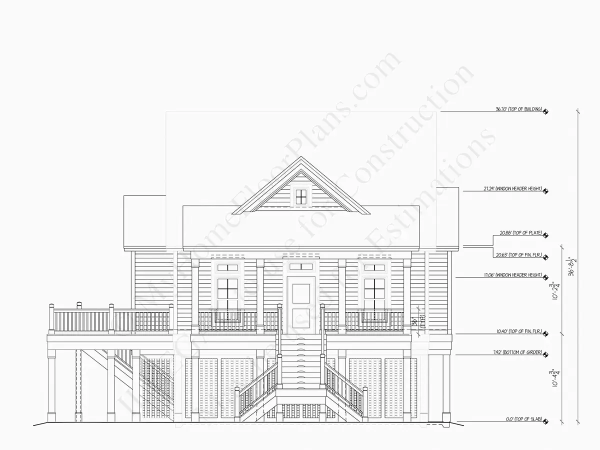 Fasadai 12 – Trijų aukštų namo projektas 204 m²: 3 Miegamieji, 4 Vonios, be Garažo — 44908R
