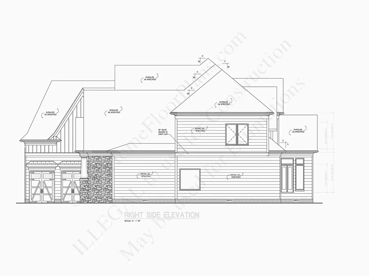 Fasadai 6 – Dviejų aukštų namo projektas 497 m²: 4 Miegamieji, Darbo kambarys, 6 Vonios, Atvira virtuvė, Garažas — 82132R