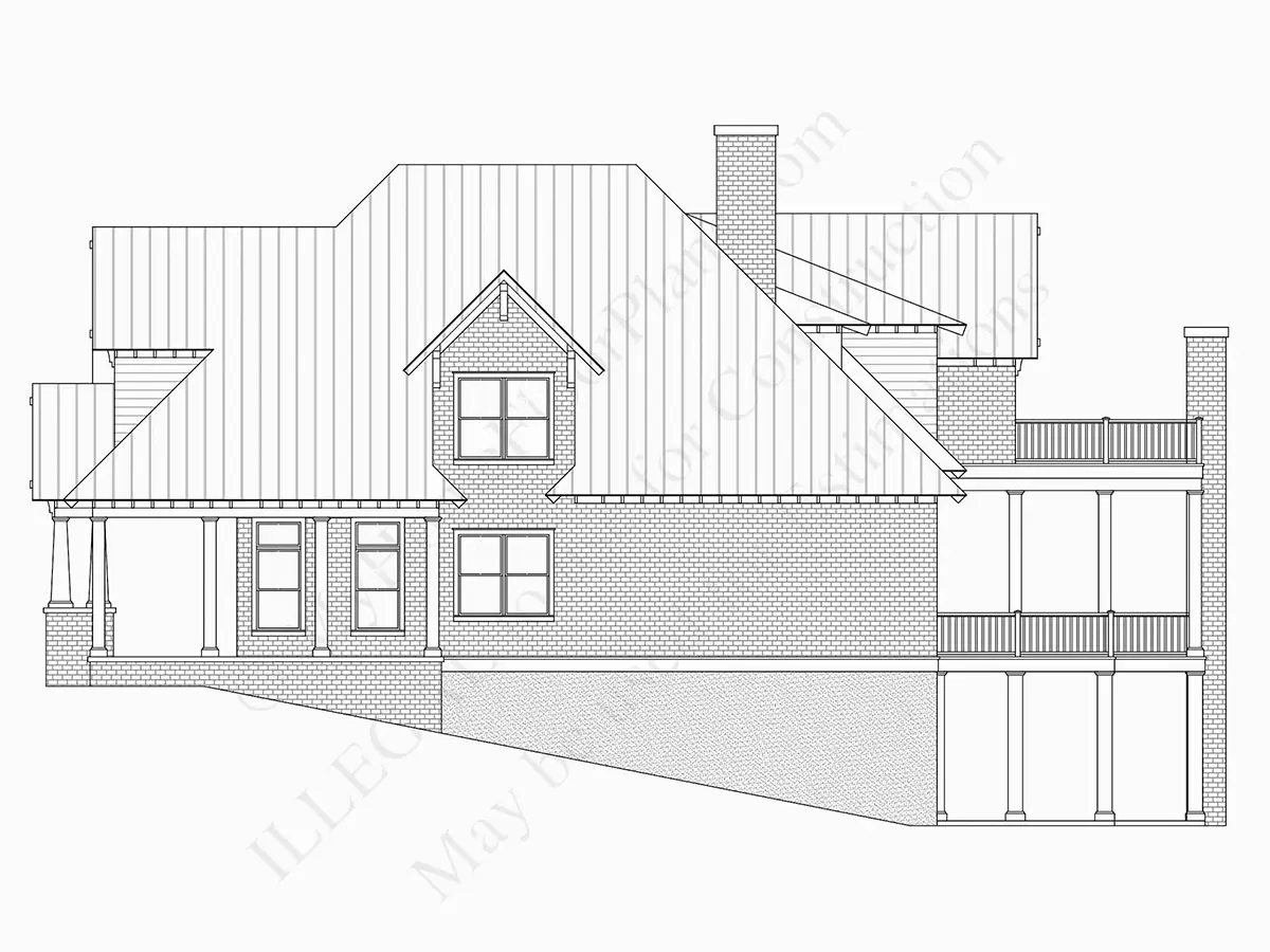 Fasadai 30 – Dviejų aukštų namo projektas + rūsiu 630 m²: 6 Miegamieji, 6 Vonios, Atvira virtuvė, Garažas — 59624R