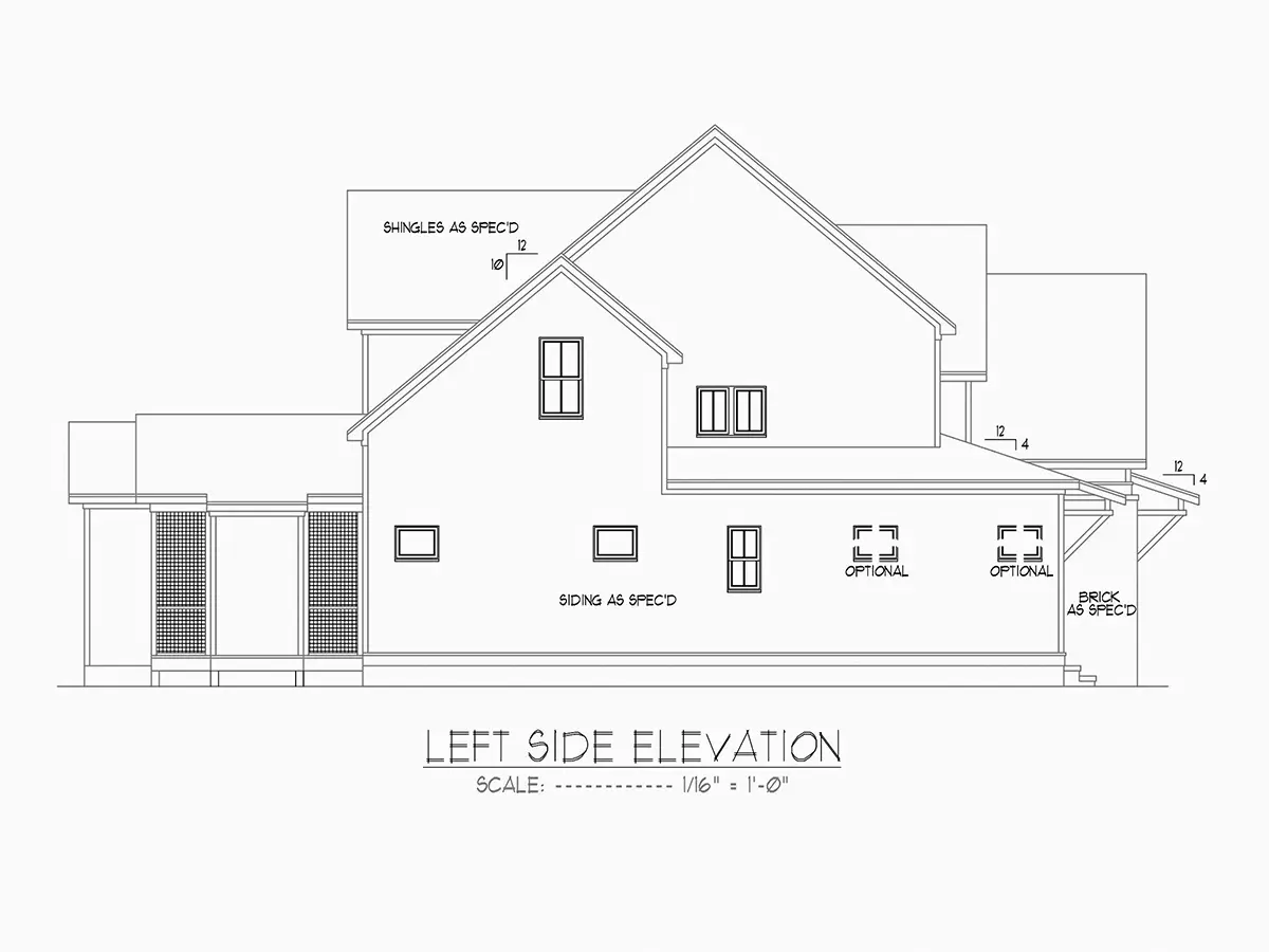 Fasadai 6 – Dviejų aukštų namo projektas 384 m²: 4 Miegamieji, Darbo kambarys, 5 Vonios, Atvira virtuvė, Garažas — 50641R