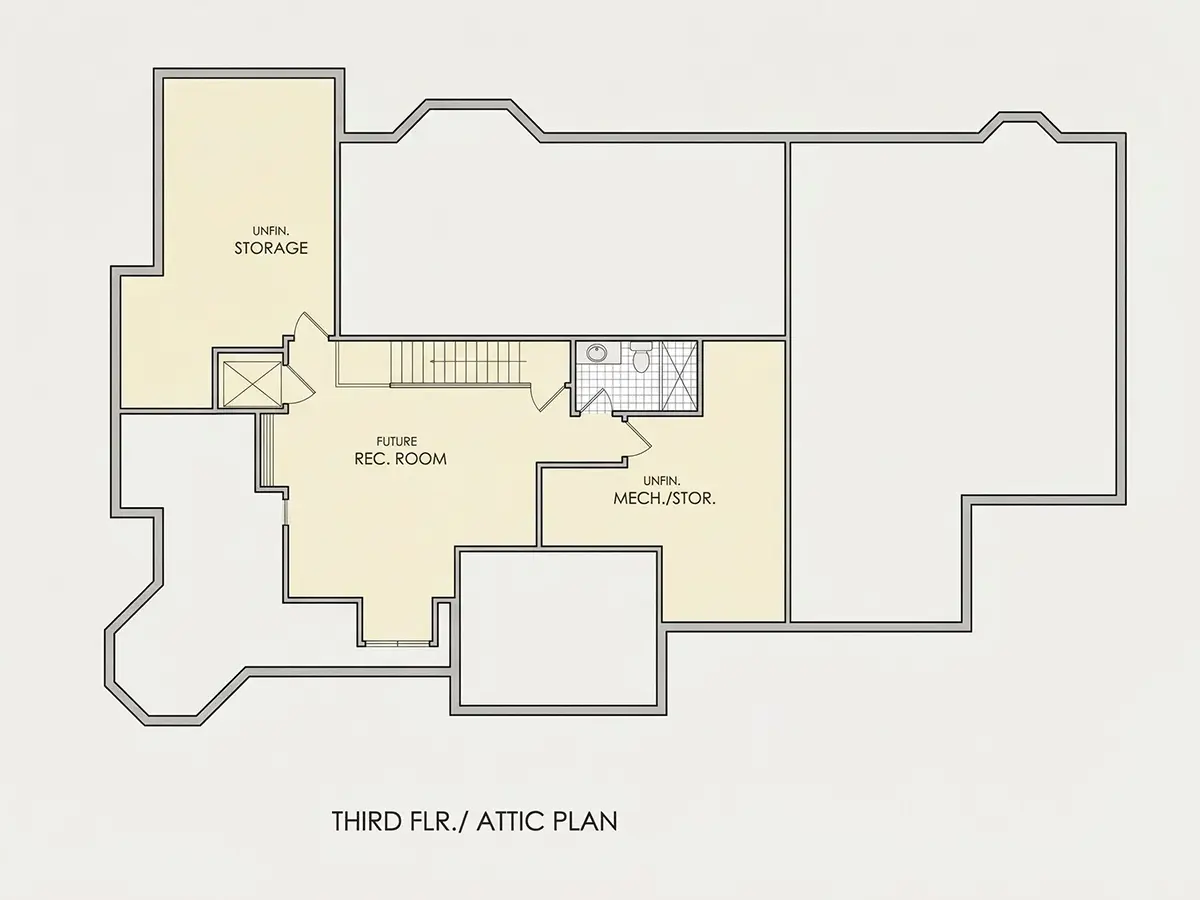 Trečias Aukštas 23 – Trijų aukštų namo projektas 497 m²: 5 Miegamieji, Darbo kambarys, 6 Vonios, Garažas — 85576R