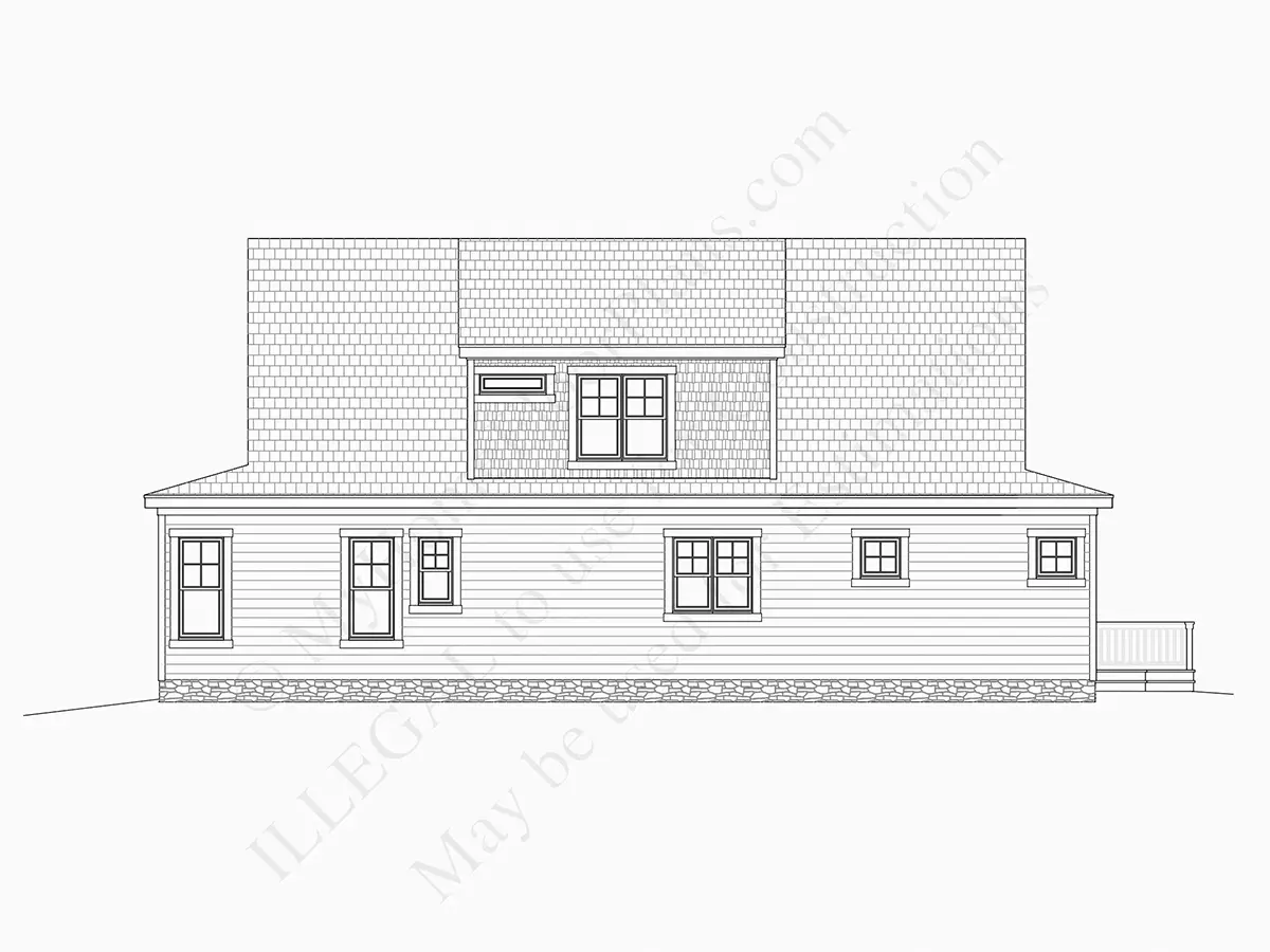 Fasadai 10 – Namo projektas su mansarda 292 m²: 4 Miegamieji, Darbo kambarys, 3 Vonios, Atvira virtuvė, be Garažo — 57107R