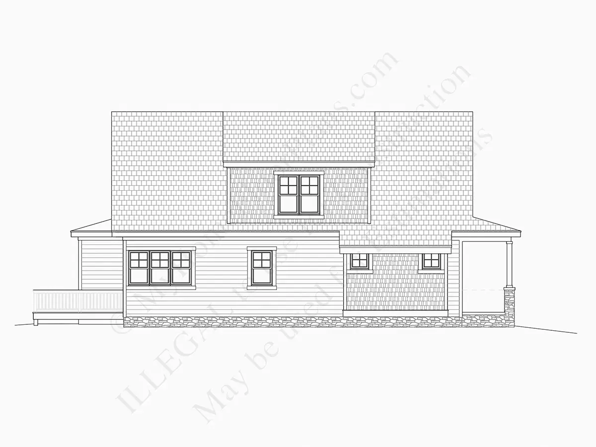 Fasadai 9 – Namo projektas su mansarda 292 m²: 4 Miegamieji, Darbo kambarys, 3 Vonios, Atvira virtuvė, be Garažo — 57107R