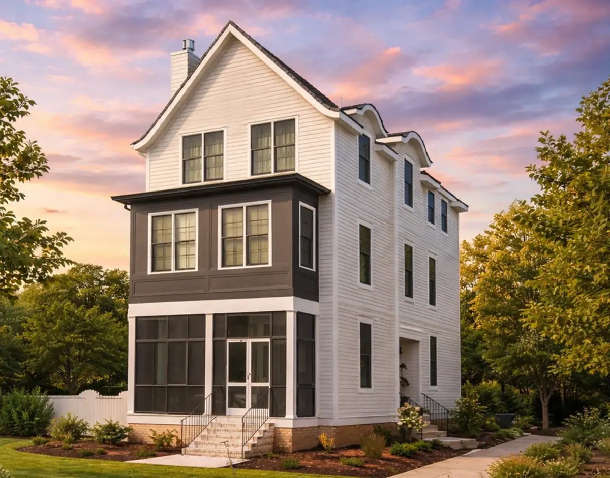 Pagrindiniai vaizdai 4 – Trijų aukštų namo projektas 251 m²: 5 Miegamieji, Darbo kambarys, 4 Vonios, Atvira virtuvė, be Garažo — 24322R